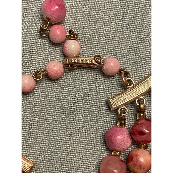 Vintage Triple Strand Necklace BUNDLE (2) | Faux Pearl Graduated Choker + Chunky - Picture 3 of 13